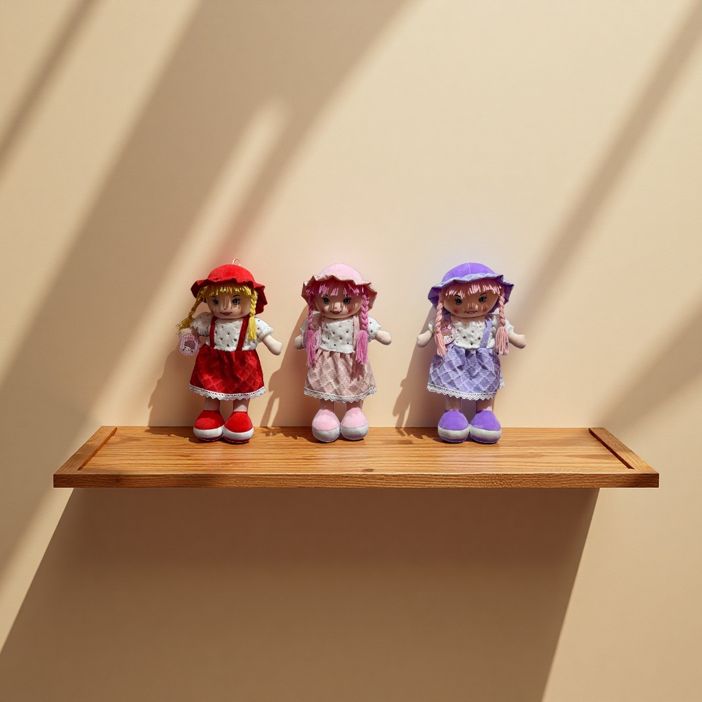 Three-color dress, plush toy doll set, red, pink and purple blinds, front display piece Application Scenario