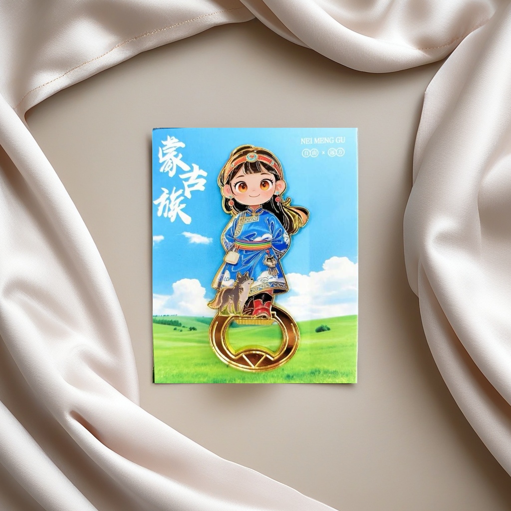 A practical and creative kitchen tool in the shape of a Mongolian boy cartoon character bottle opener Specification image