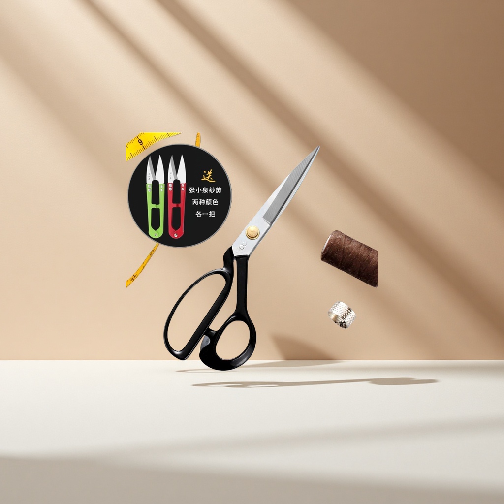 Special scissors for clothing cutting, made of high-carbon steel, sharp and won't damage the fabric. Tailor cutting tools Specification image