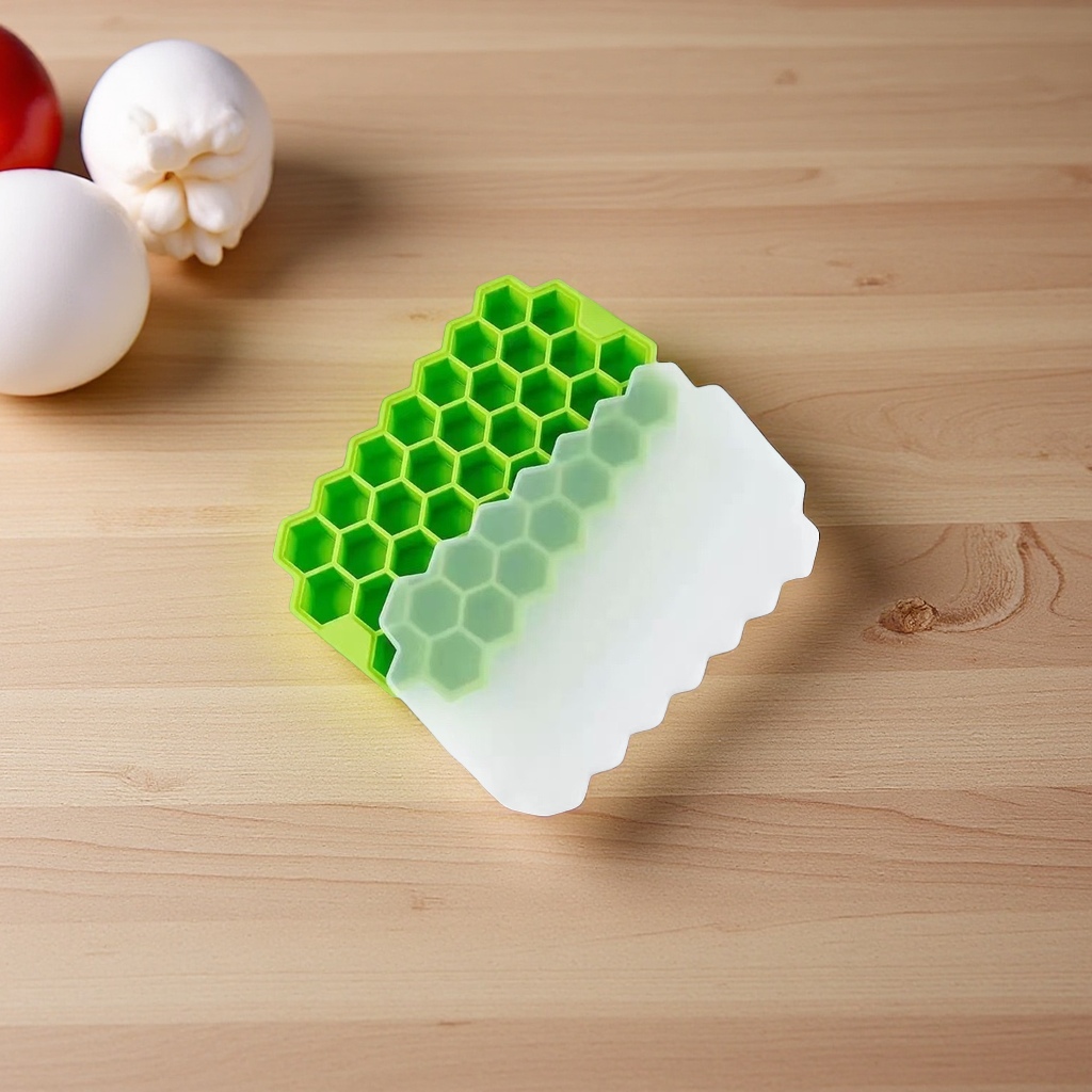 绿色蜂窝状冰格模具产品图