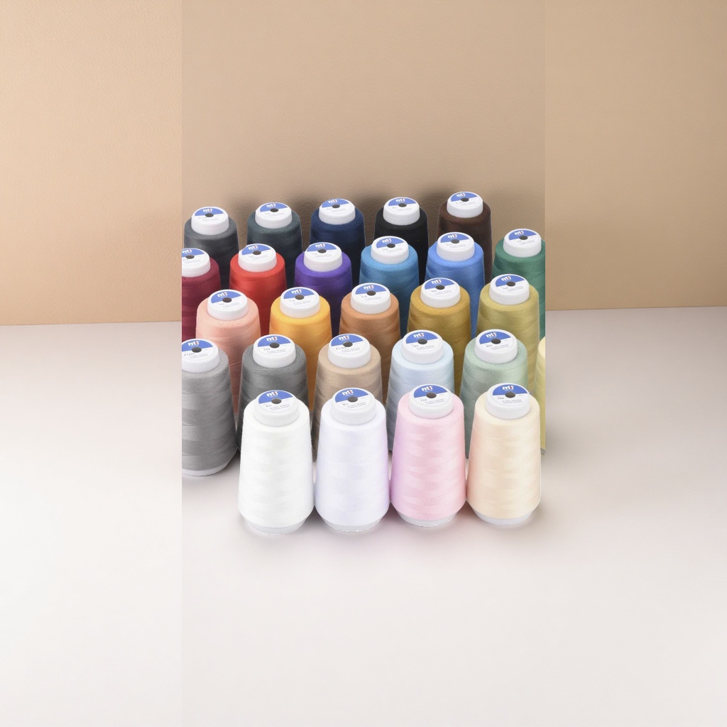 Colored sewing thread rolls, 100 meters per roll, made of polyester, specially designed for DIY sewing and embroidery details Picture