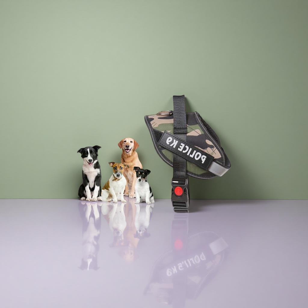 Pet vest reflective leash for dogs and cats, suitable for safe night travel and adjustable details Picture