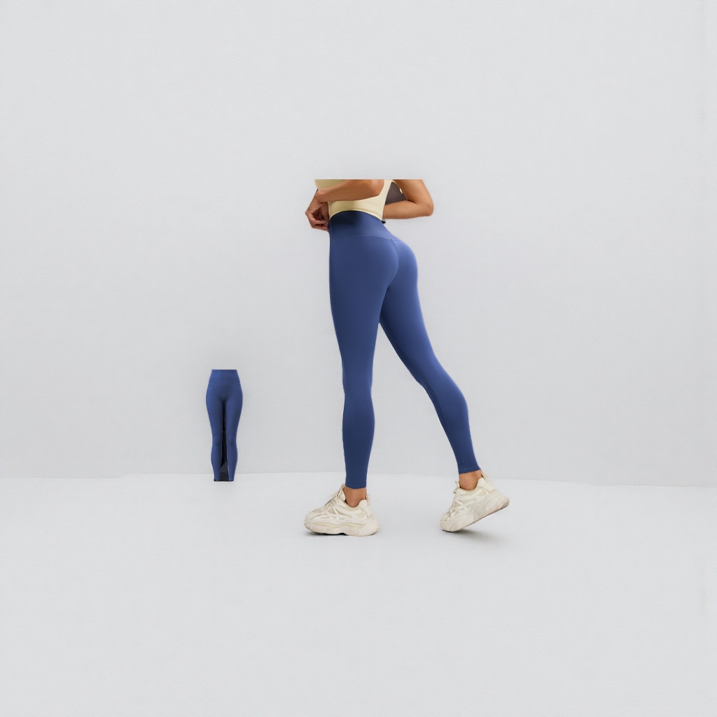 Shamballa azul alto estiramiento leggings slim slim ejercicio yoga pantalones - 3