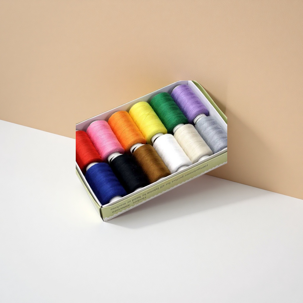 12-color large roll of sewing thread comes with a gold tail needle and sewing accessories for home hand embroidery details Picture
