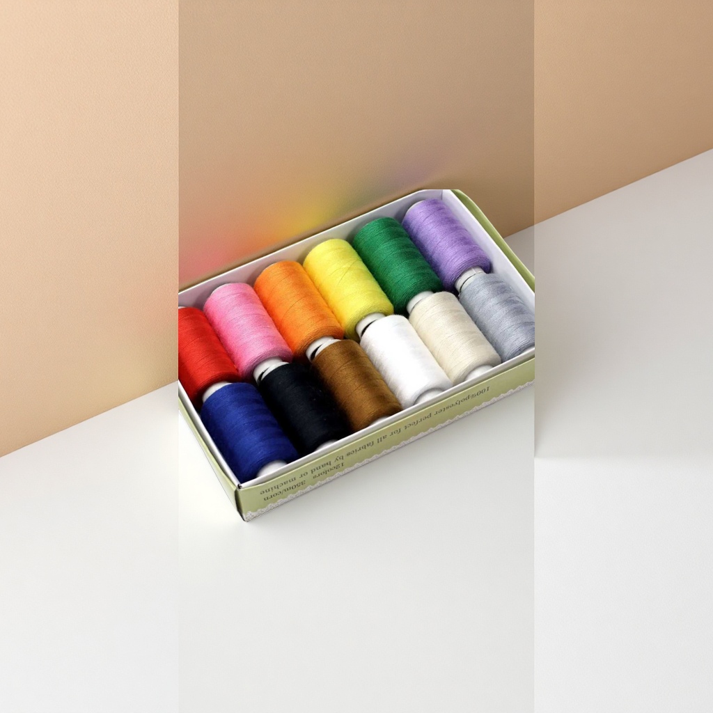 12-color large roll of sewing thread comes with a gold tail needle and sewing accessories for home hand embroidery