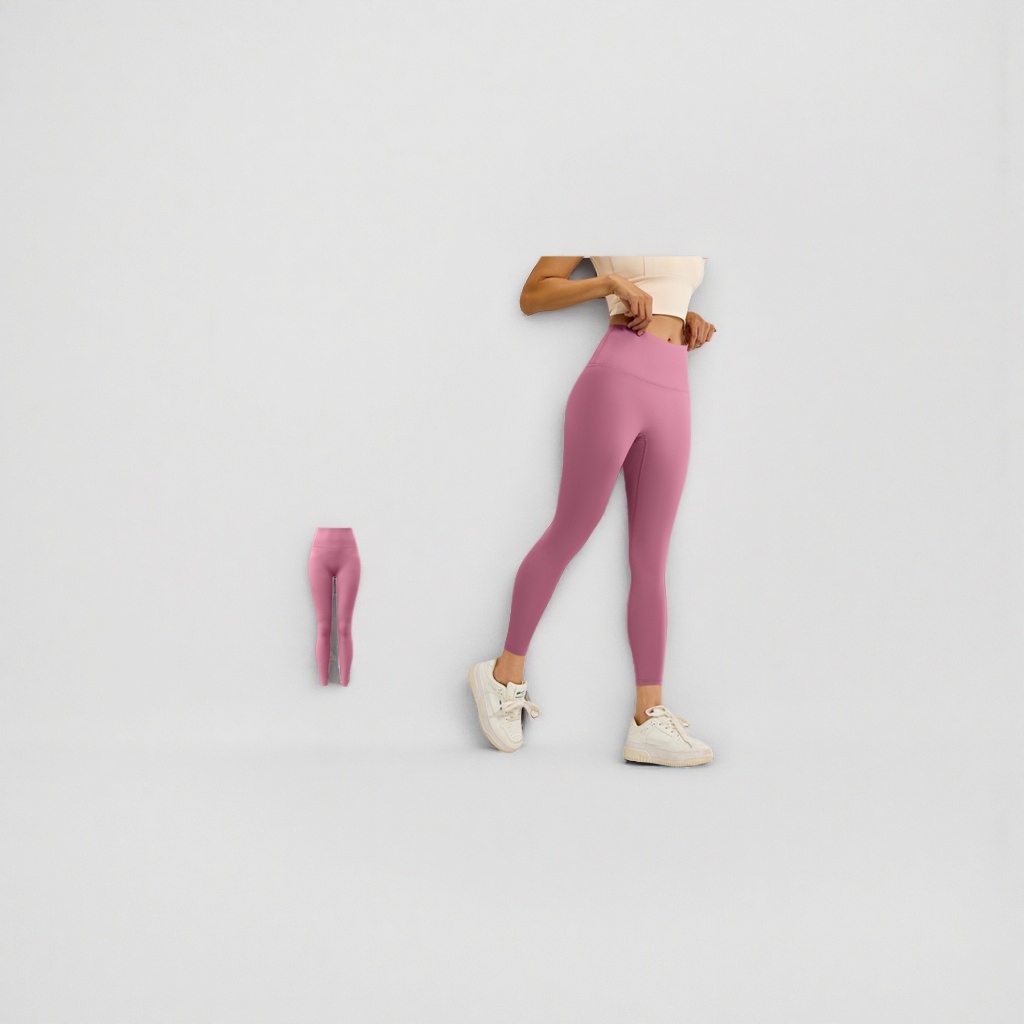 Pasta de soja rosa alta estiramiento leggings mujer slim slim ejercicio yoga pantalones - 3