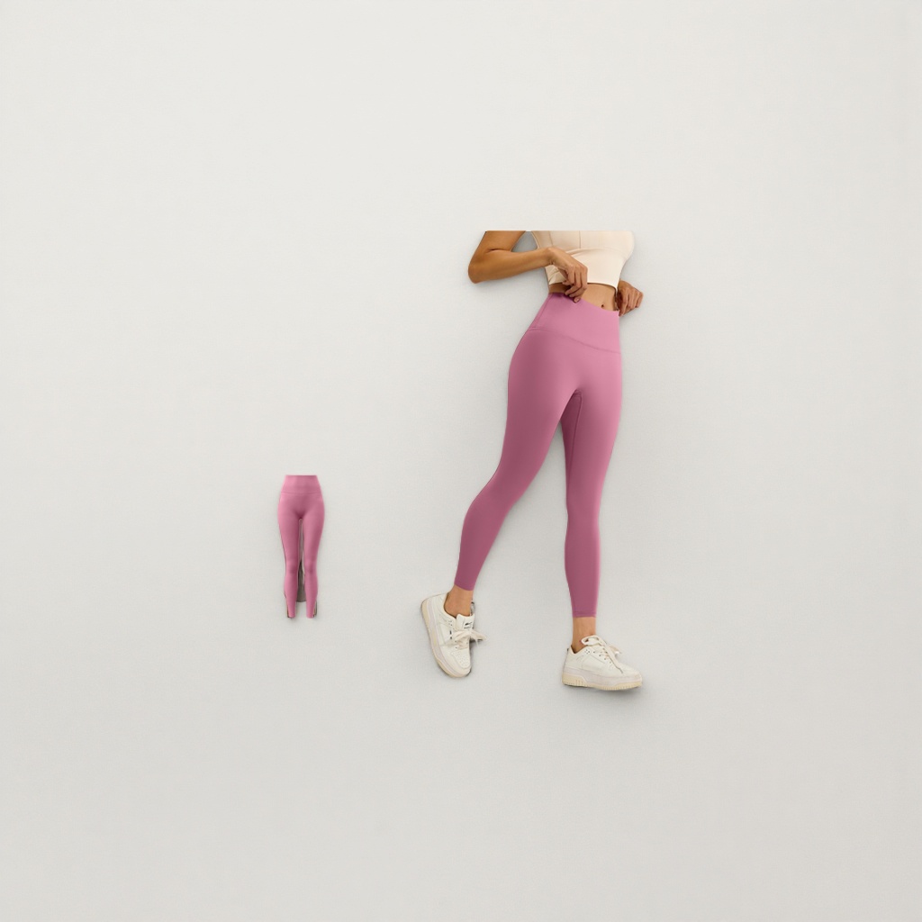 Pasta de soja rosa alta estiramiento leggings mujer slim slim ejercicio yoga pantalones - 2