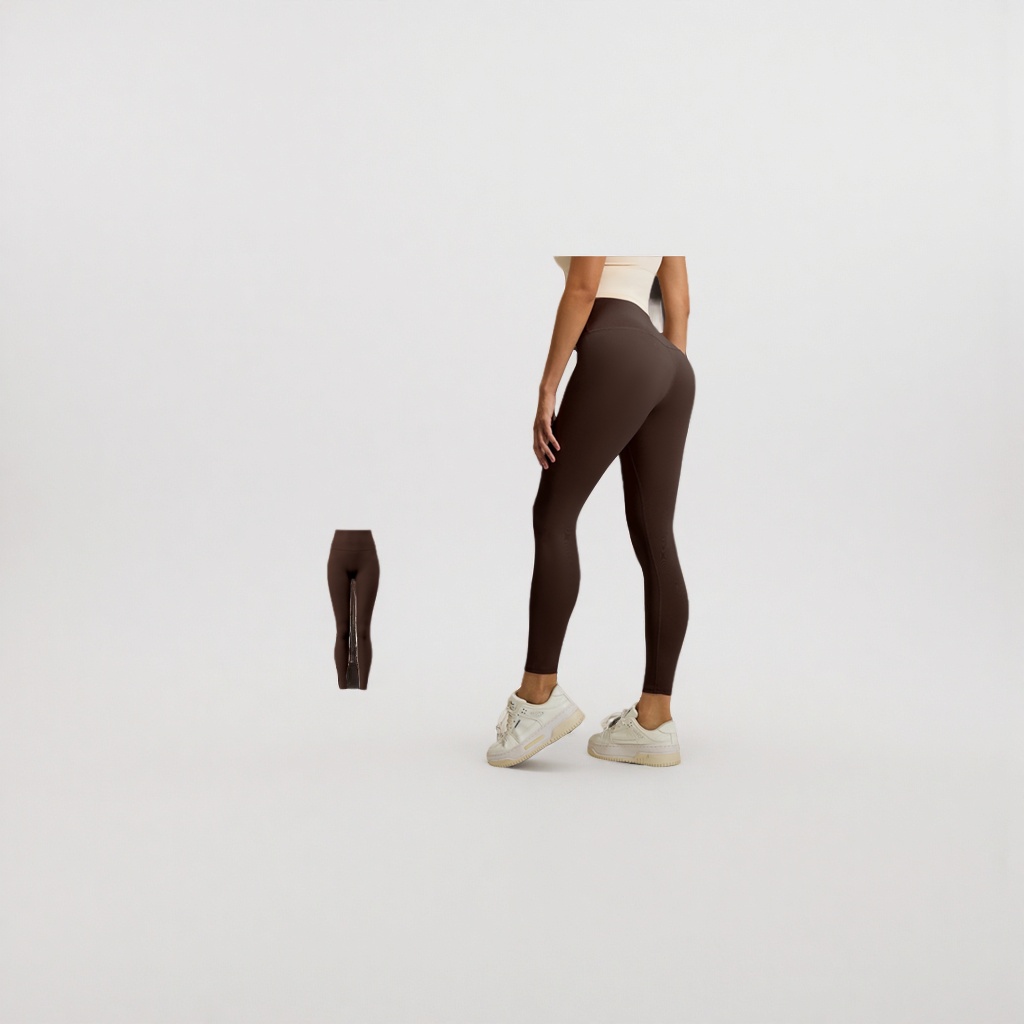 Color café destilado alta estiramiento yoga pantalones para mujeres fitness deportes leggings - 3