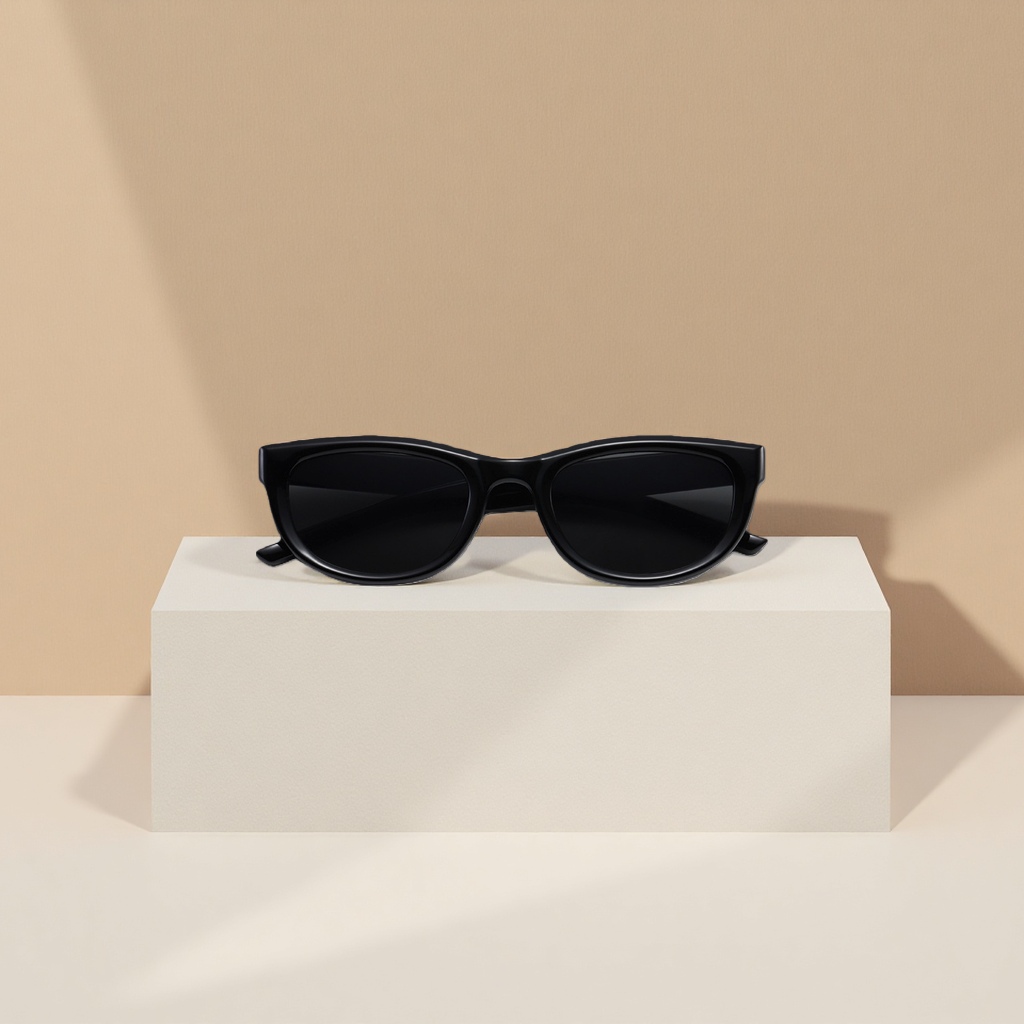 Bright black frame black and gray plate sunglasses, fashionable UV-resistant polarized sunglasses details Picture