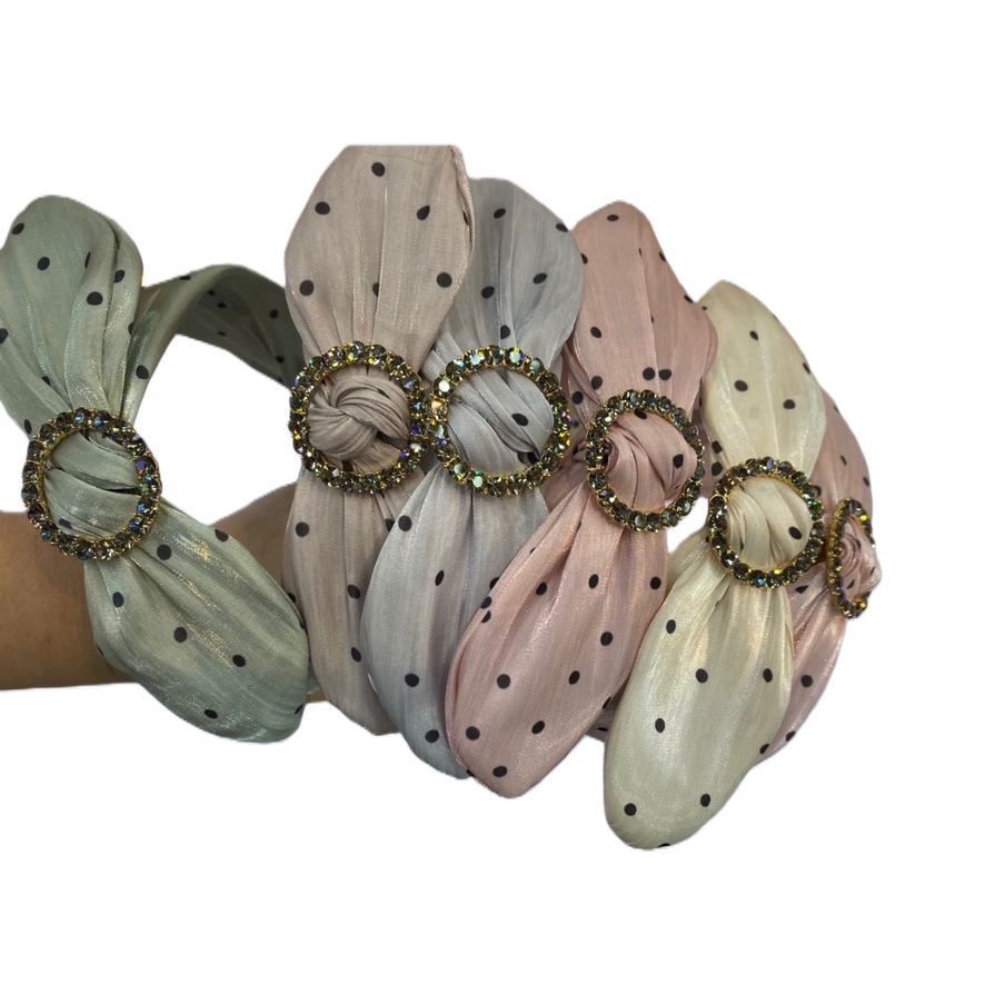 Polka dot printed hair band for women, Korean style loose and elastic headwear, hair decoration products Item Picture