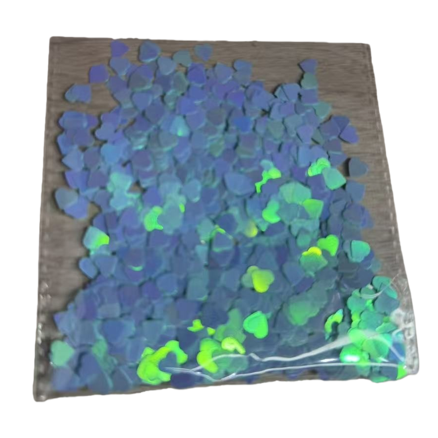 Colorful heart-shaped sequined transparent plastic bag packaging materials, DIY decorative items by hand Item Picture