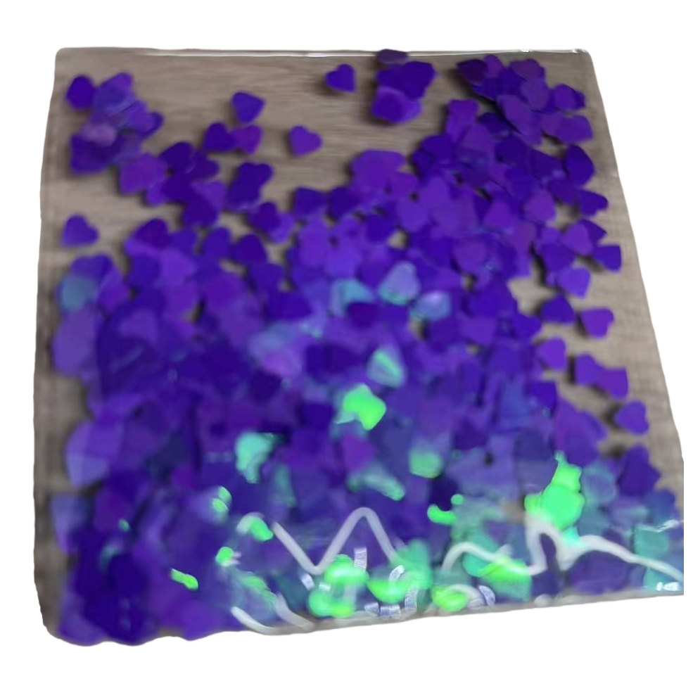 Purple heart-shaped sequined decorative DIY material glitter stickers Item Picture