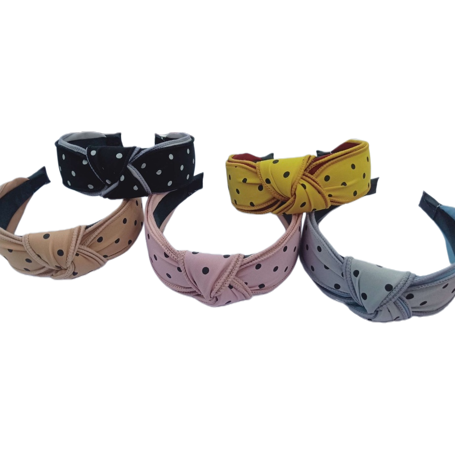Polka dot hair band for women, Korean version pure cotton wide-edge hair accessory, headwear and hair band Item Picture