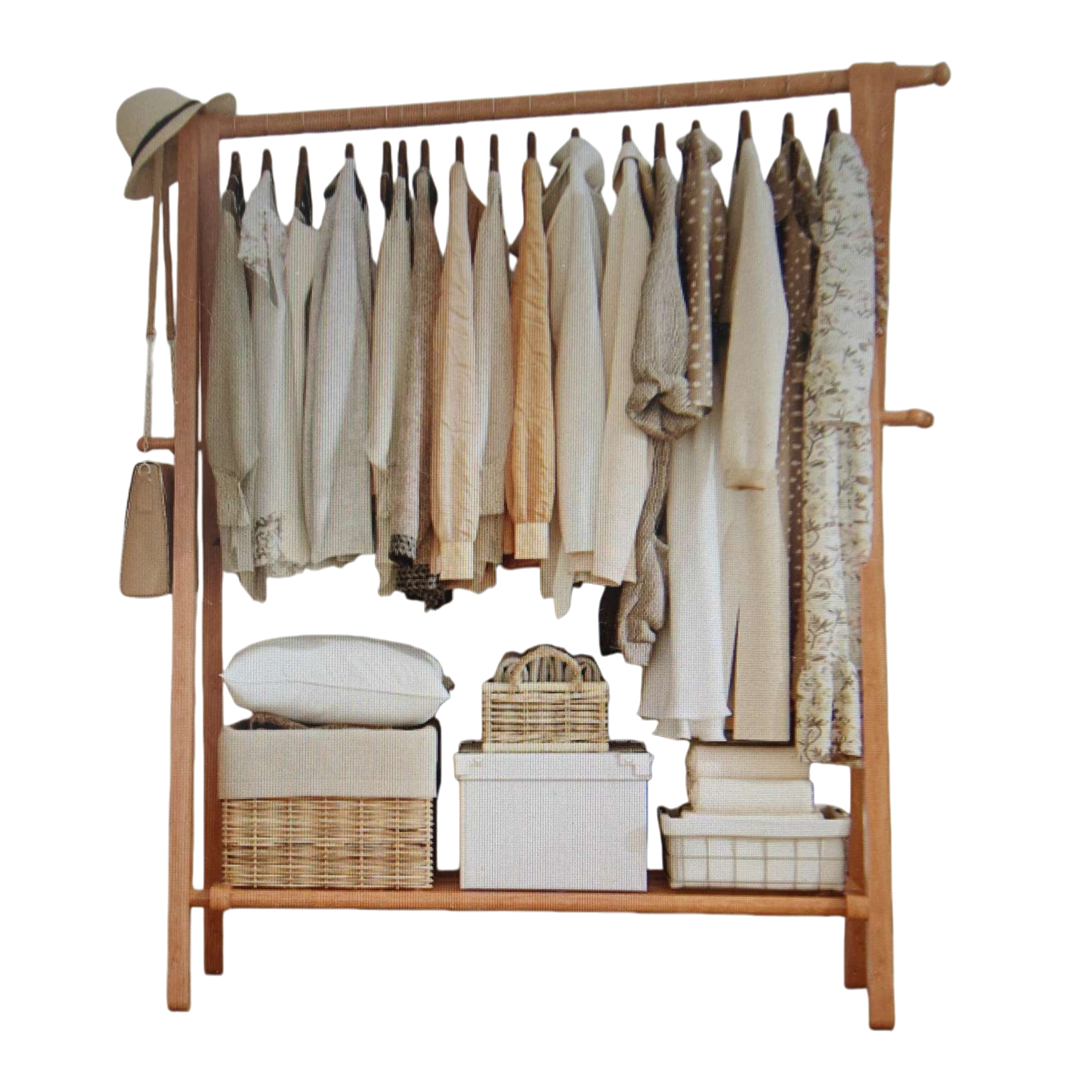 Wooden clothing storage rack, multi-functional anti-slip thickened load-bearing hanger Item Picture
