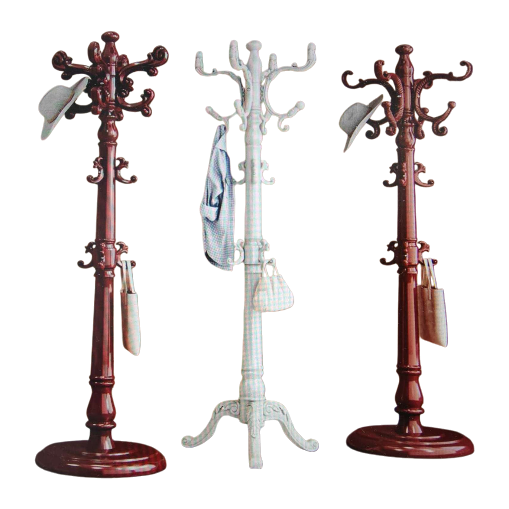 Solid wood coat and hat rack, standing household entrance clothes hanger, multi-functional storage rack Item Picture