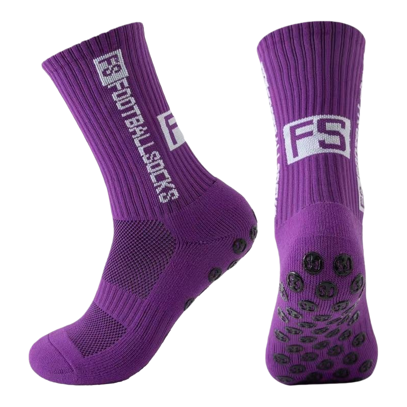 Calcetines de fútbol púrpura speed dry transpirable engrosamiento resistente al desgaste calcetines deportivos Item Picture