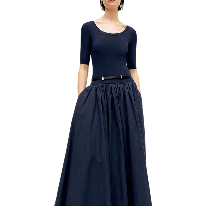 Dark blue slimming and form-fitting dress, the same as the new summer model for women Item Picture