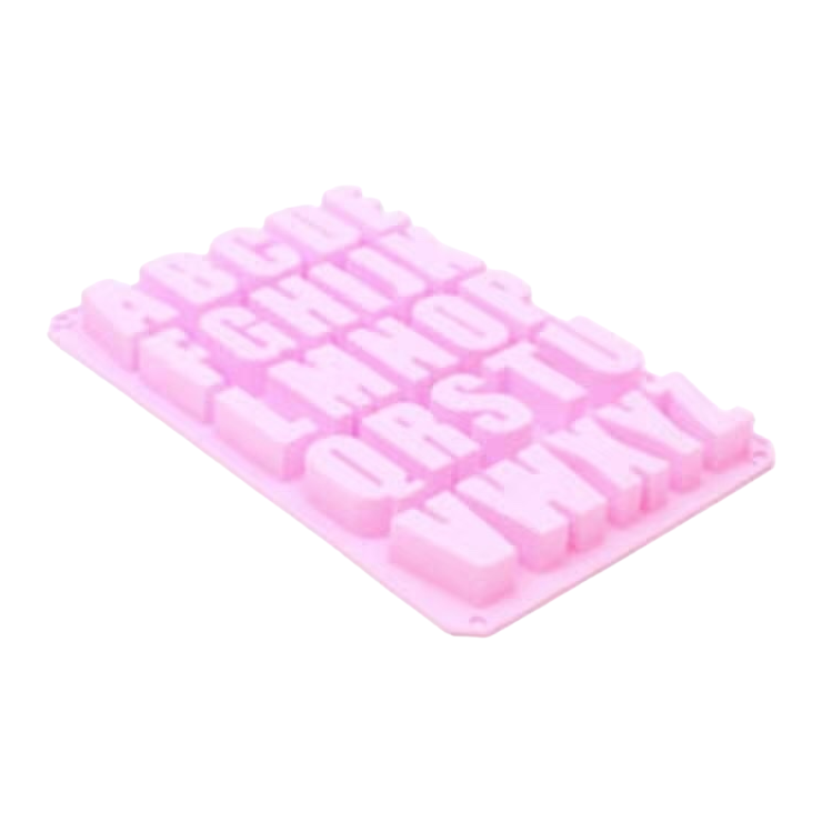 粉色字母模具+硅胶模具白底实物图