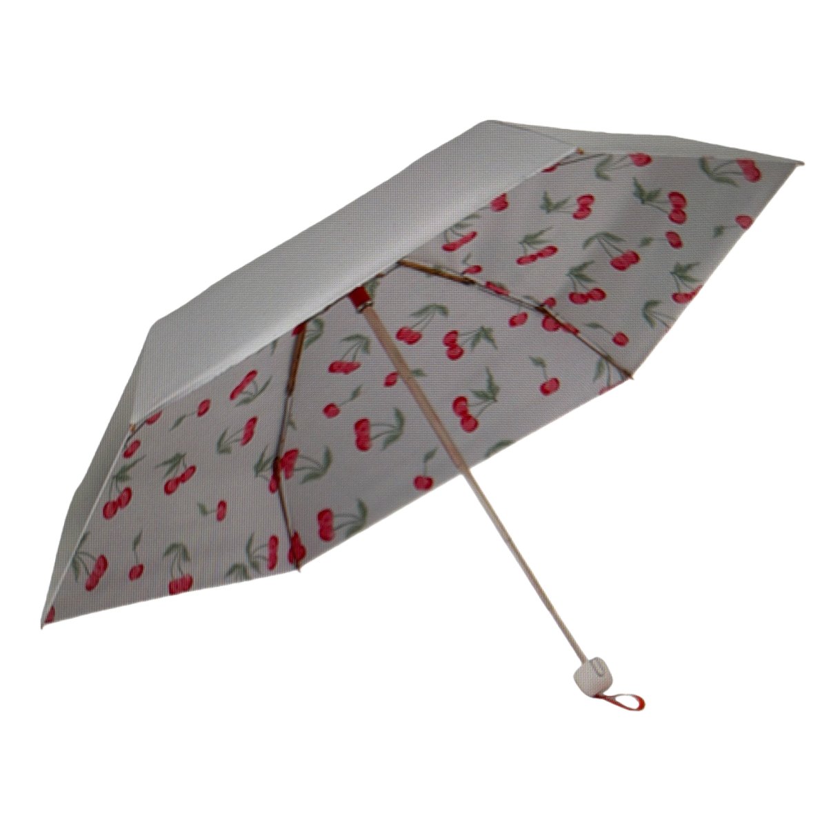 Cherry pattern printed all-weather umbrella, waterproof, sun-proof, lightweight and foldable for ladies Item Picture