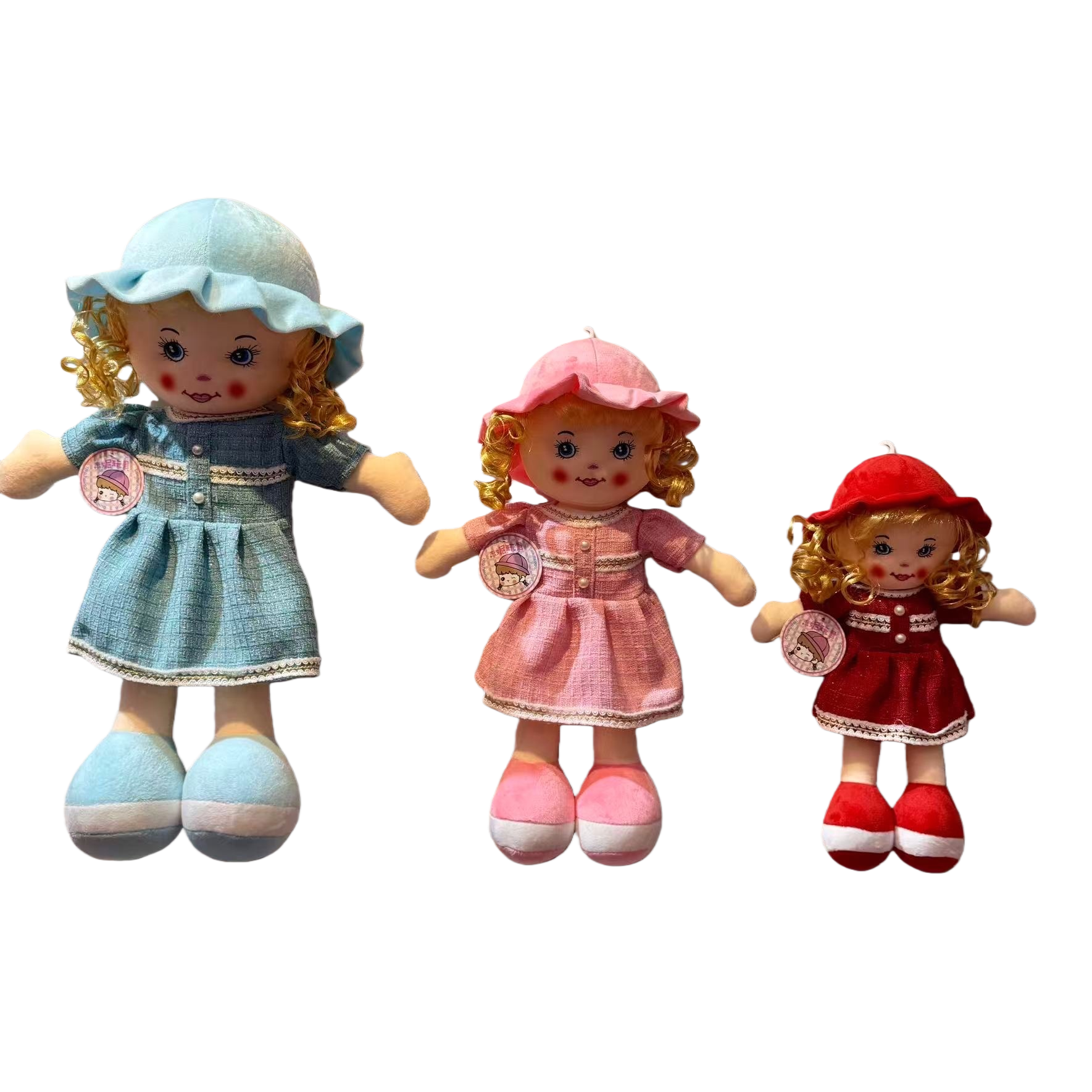 أزياء زرقاء وردية ثلاثية الألوان وقبعات مغطاة بقبعات Item Picture