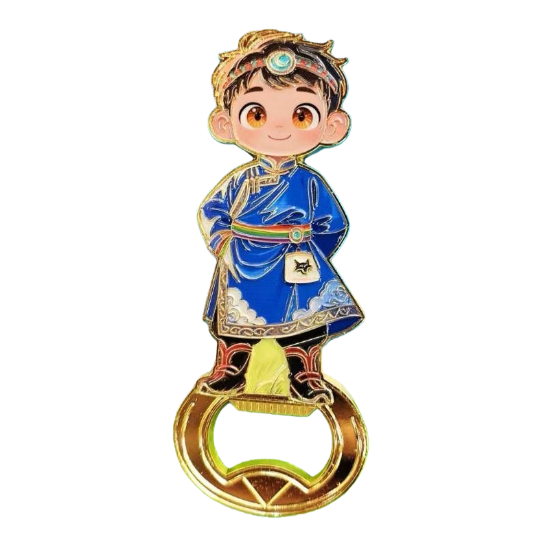 A practical and creative kitchen tool in the shape of a Mongolian boy cartoon character bottle opener Item Picture