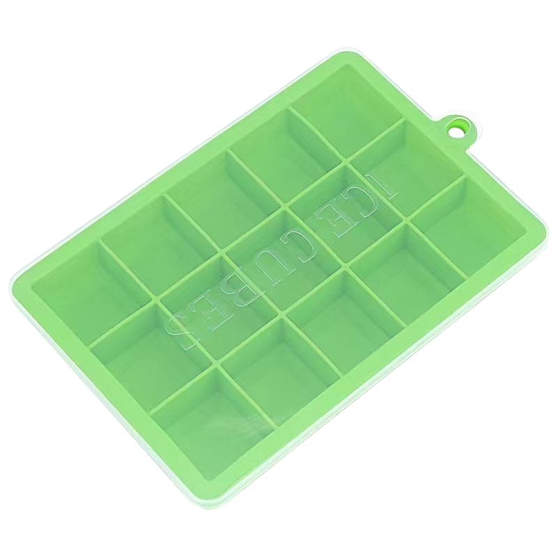 绿色冰格模具白底实物图