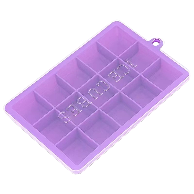 紫色冰格模具白底实物图