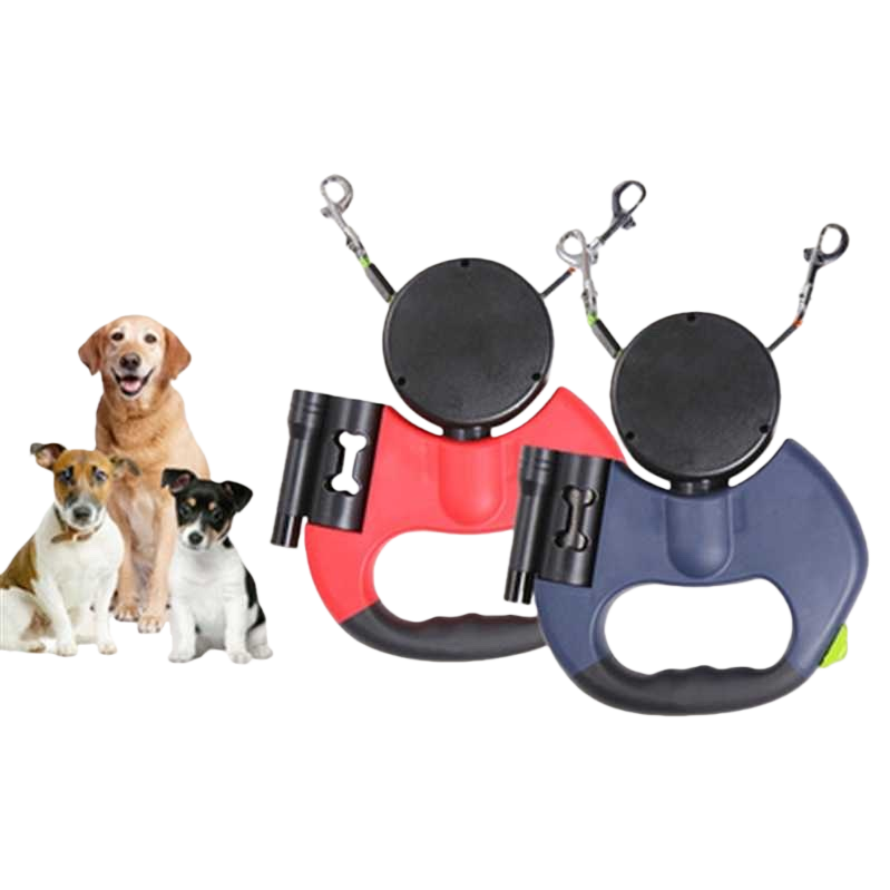 One drag two telescopic leash for pets to take the dog for a walk. The length of the leash can be adjusted Item Picture