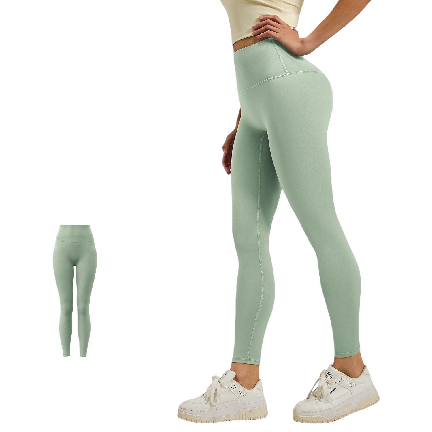 Shorts verdes de alta elasticidad leggings slim slim sport casual pantalones de mujer - 5