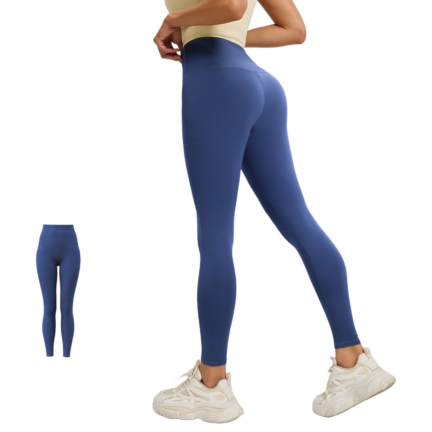 Shamballa azul alto estiramiento leggings slim slim ejercicio yoga pantalones - 5