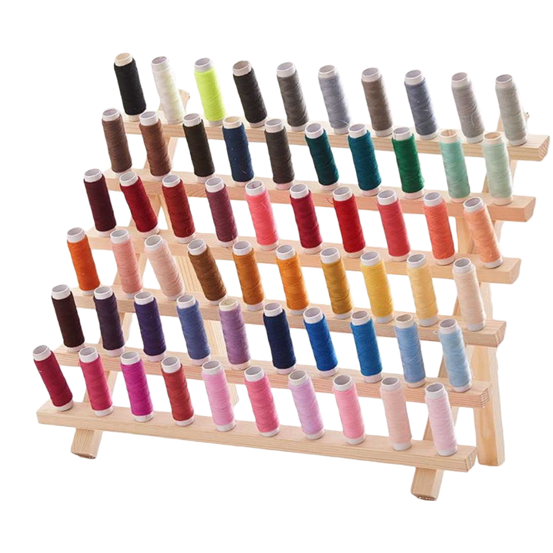 Colorful spool with wooden thread frame, hand-wound sewing and storage set Item Picture