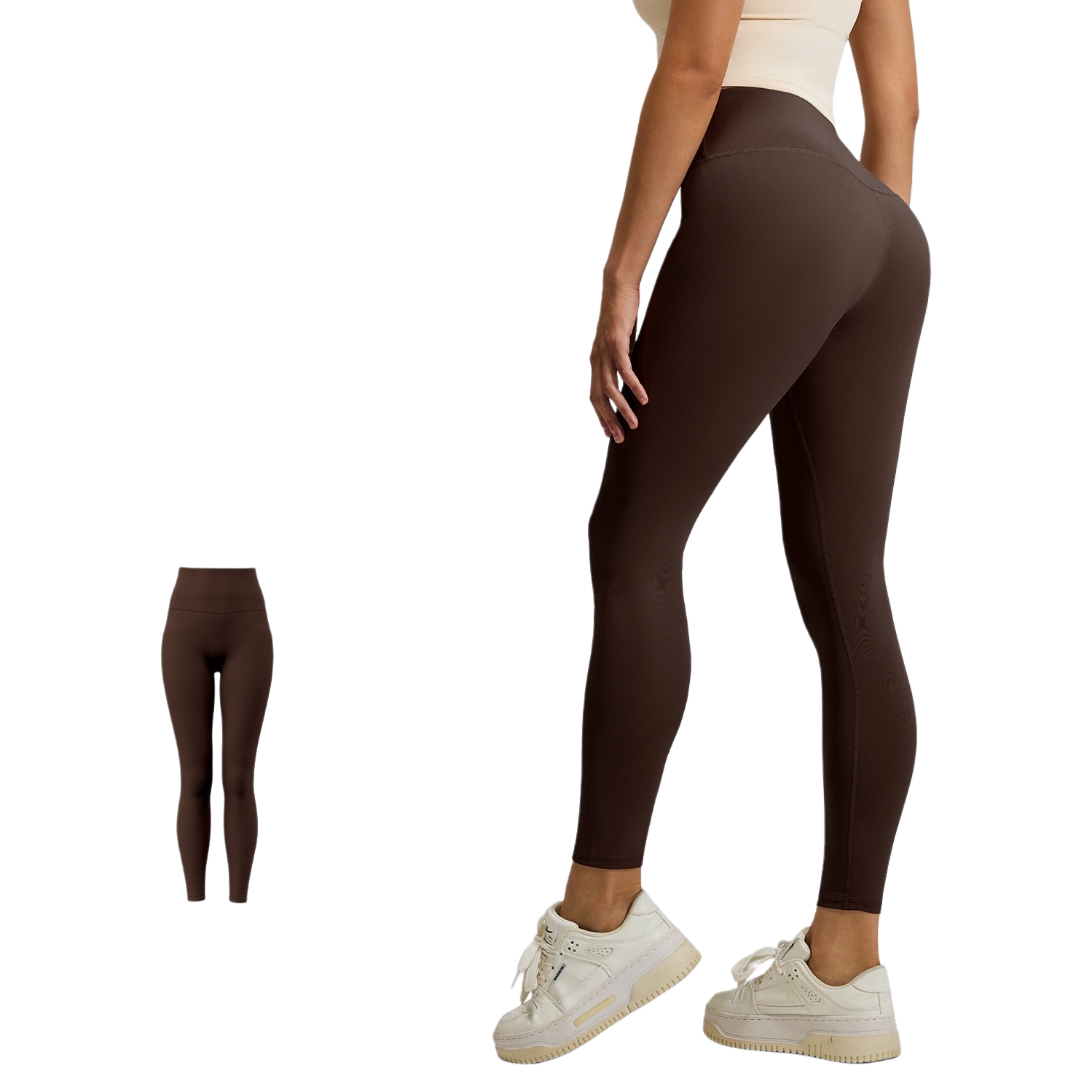 Color café destilado alta estiramiento yoga pantalones para mujeres fitness deportes leggings - 5