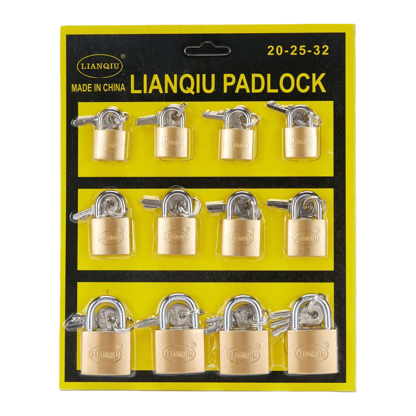 LIANQIU PADLOCK metal anti-picking padlock product packaging Item Picture