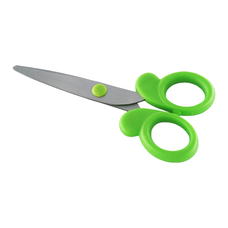Green handle scissors, stainless steel sharp, multi-functional for home fabric cutting and paper-cutting Item Picture