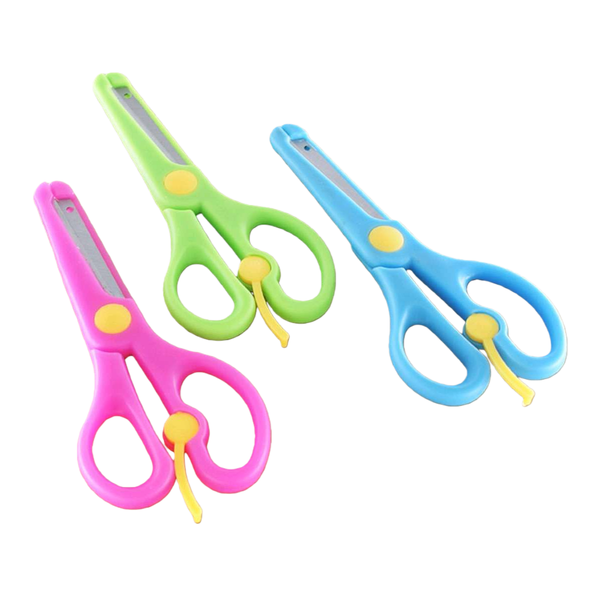 Color student scissors, children's safety scissors, 3-inch round-head scissors, learning stationery set Item Picture