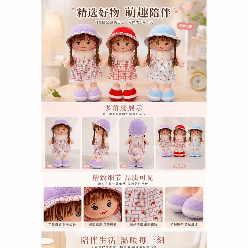Cute plush toys, children's gifts, and birthday souvenirs for girls pic 1