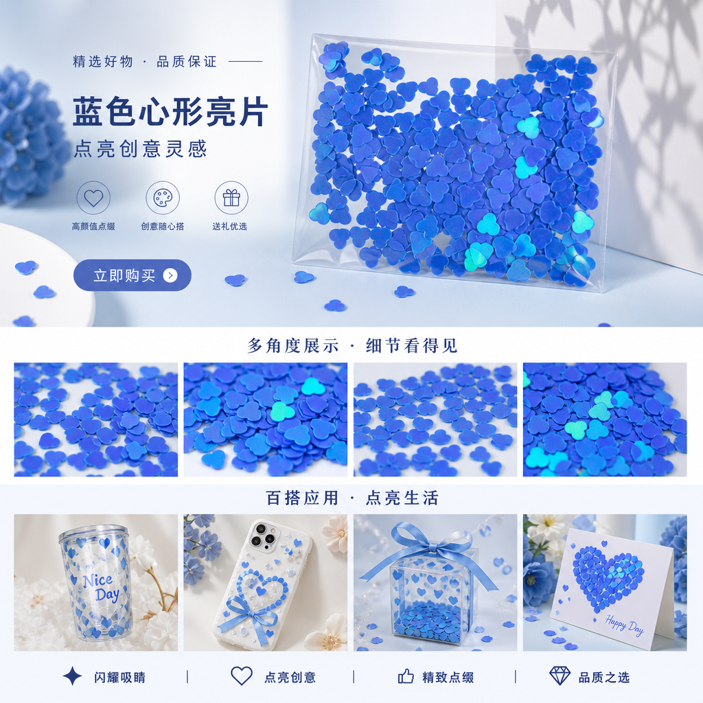 Blue fragment transparent plastic bags for moisture-proof and sealed storage are available in multiple sizes pic 1