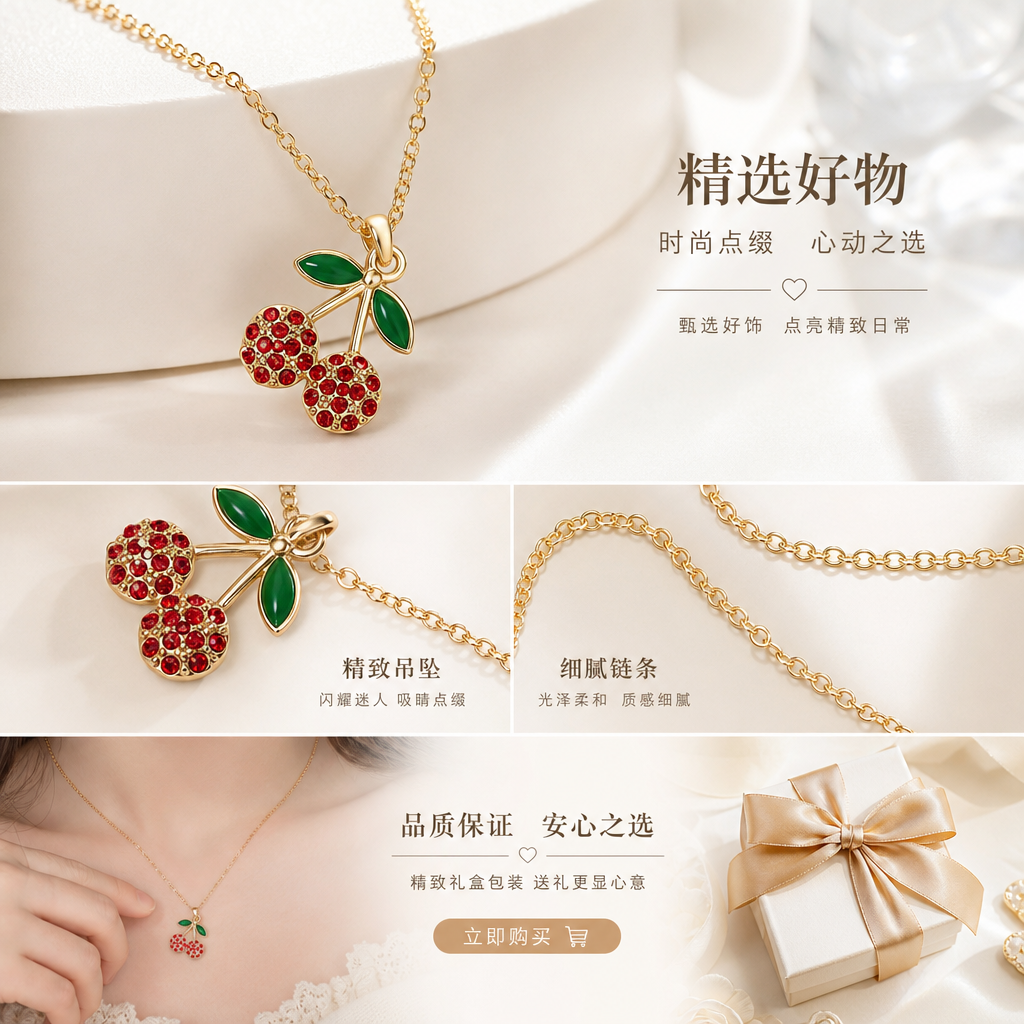 时尚珠宝项链 优雅百搭女士锁骨链详情1