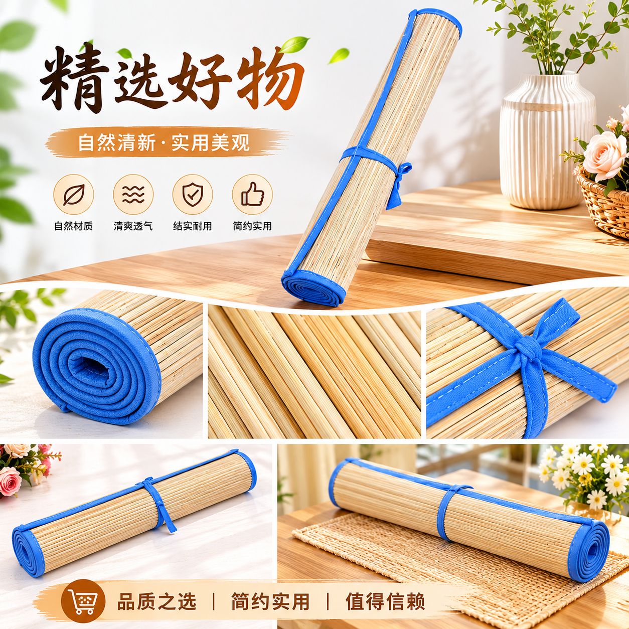 夏季凉席冰丝凉席夏季草席子儿童凉席详情2