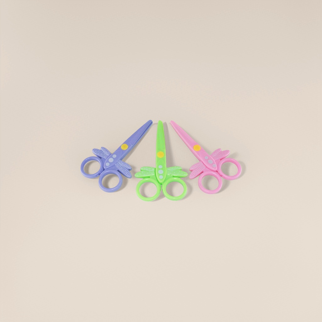 Colored plastic scissors, children's safety scissors, 3-inch round-head scissors, household hand scissors Application Scenario