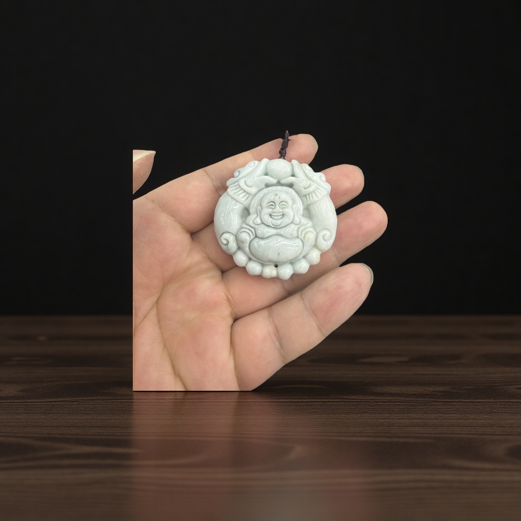 Jade Buddha statue pendant, a hand-carved natural jade pendant for peace and good fortune Application Scenario