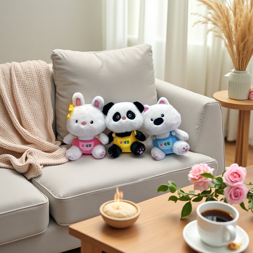 White teddy bear plush toy, cute and soft cushion doll, children's gift plush toy doll Application Scenario