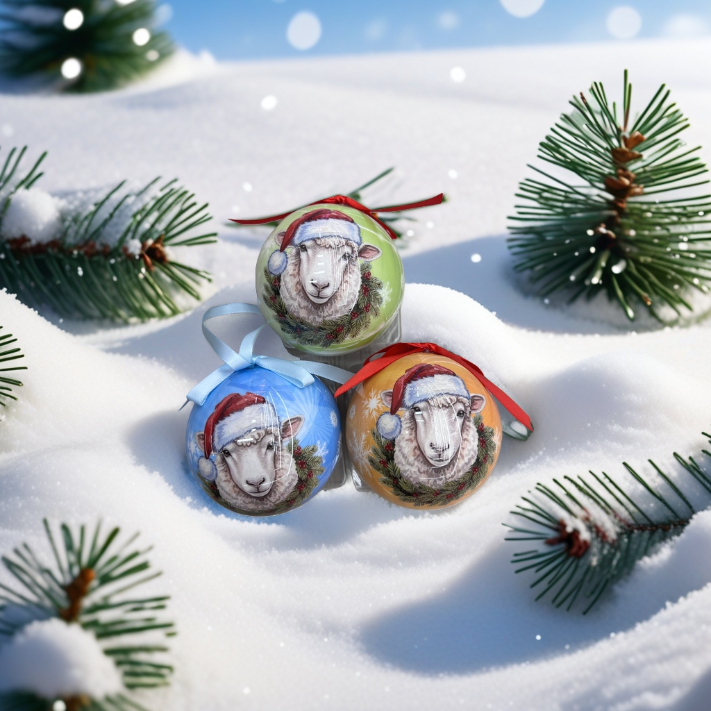 Christmas decorative ball rabbit pattern painted sphere festival hanging decoration Application Scenario