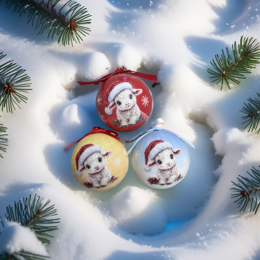 Christmas decorative ball rabbit pattern painted sphere festival hanging decoration
