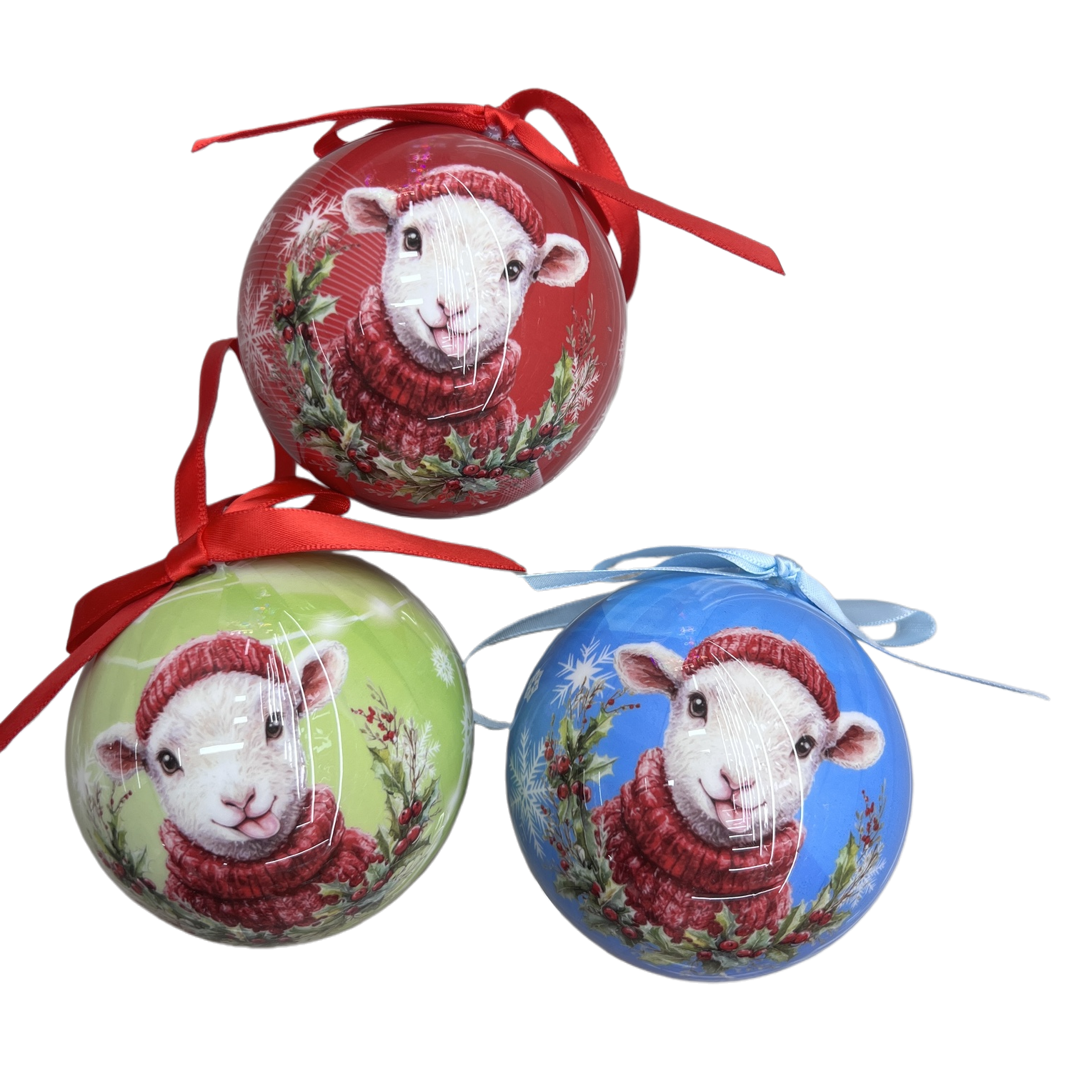 Christmas sheep-shaped decorative ball glass painted pendant, festive home decoration item Item Picture