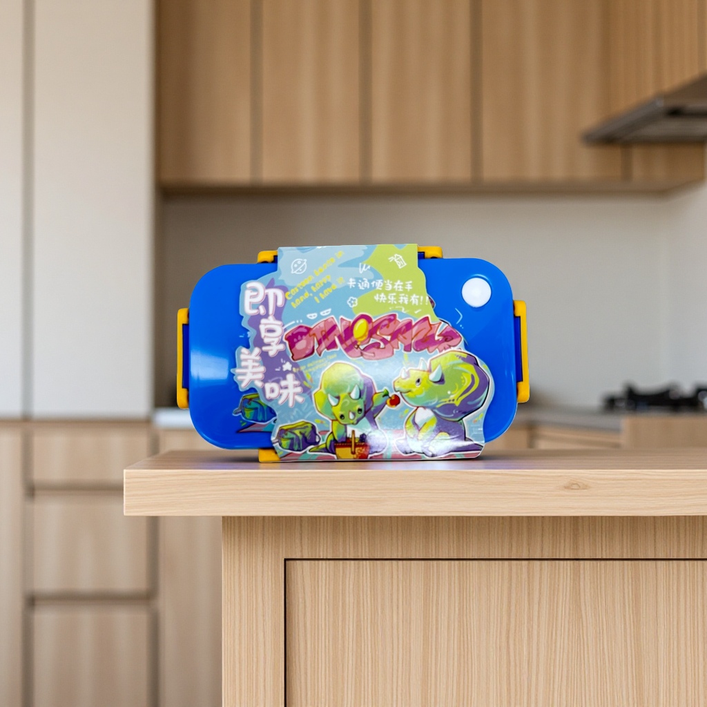Cartoon dinosaur pattern bento box, children's lunch box, leak-proof and insulated lunch box