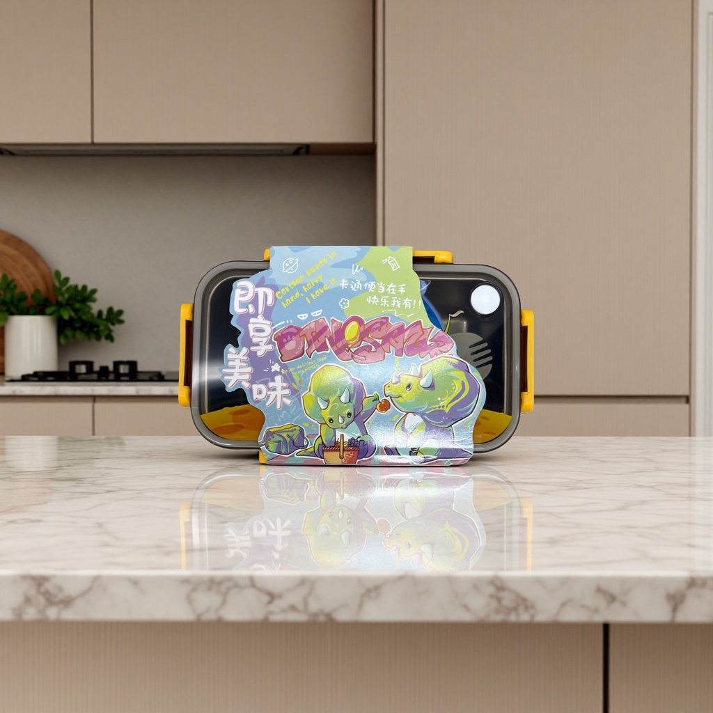 Cartoon dinosaur-themed bento box, children's lunch box, cute lunch box with layer sealing details Picture