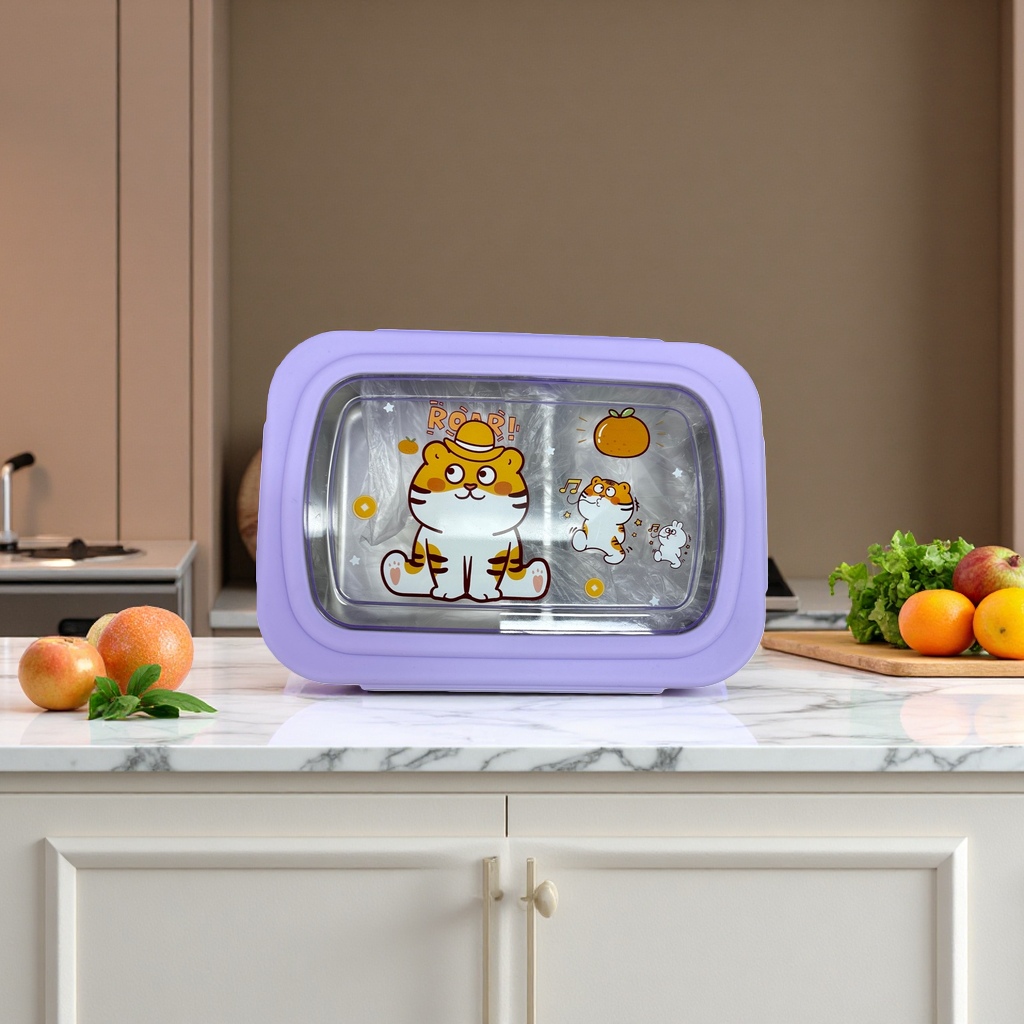Cartoon-patterned children's lunch box, portable and insulated lunch box, cute and fun for students
