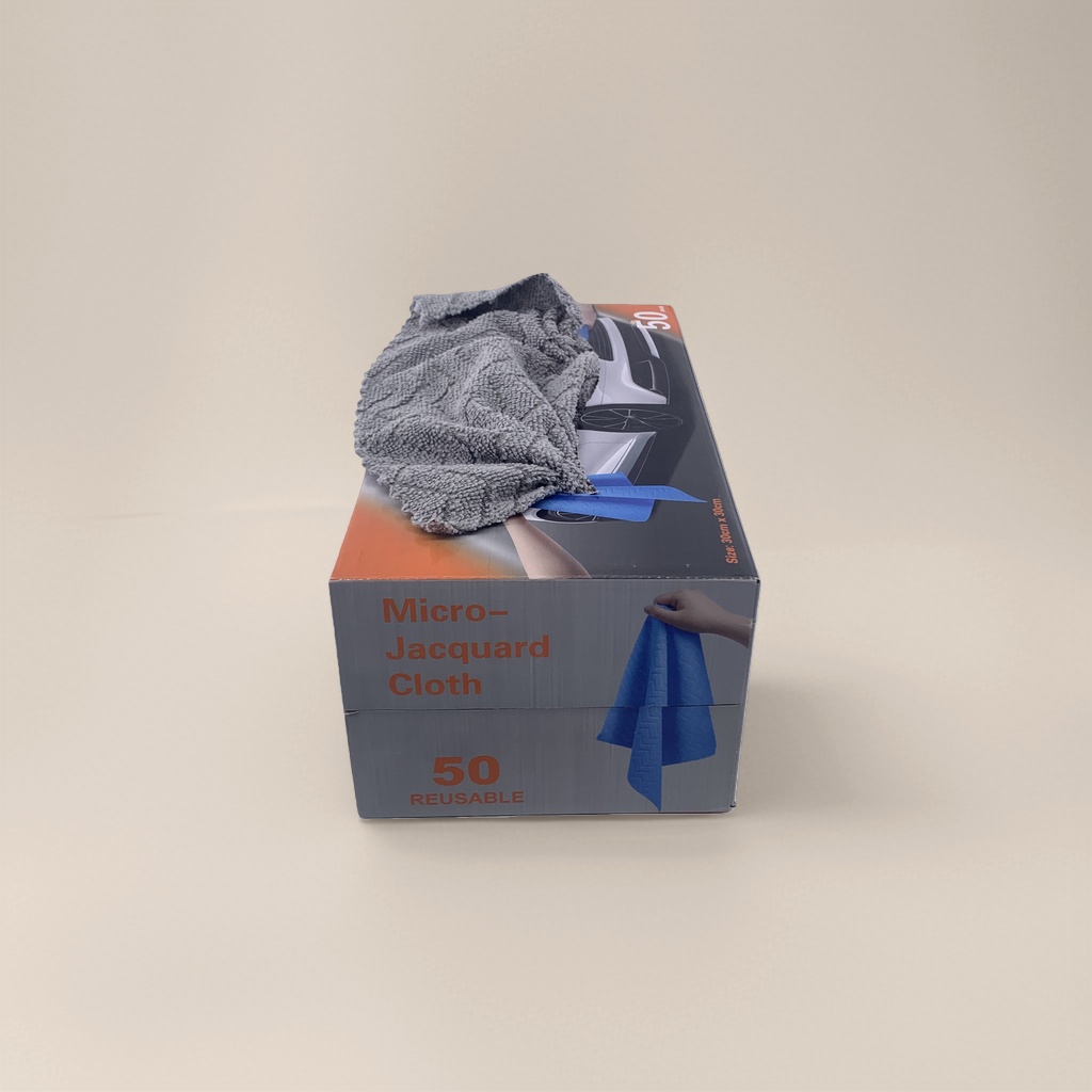 Grey microfiber cleaning cloth tape packaging box Specification image