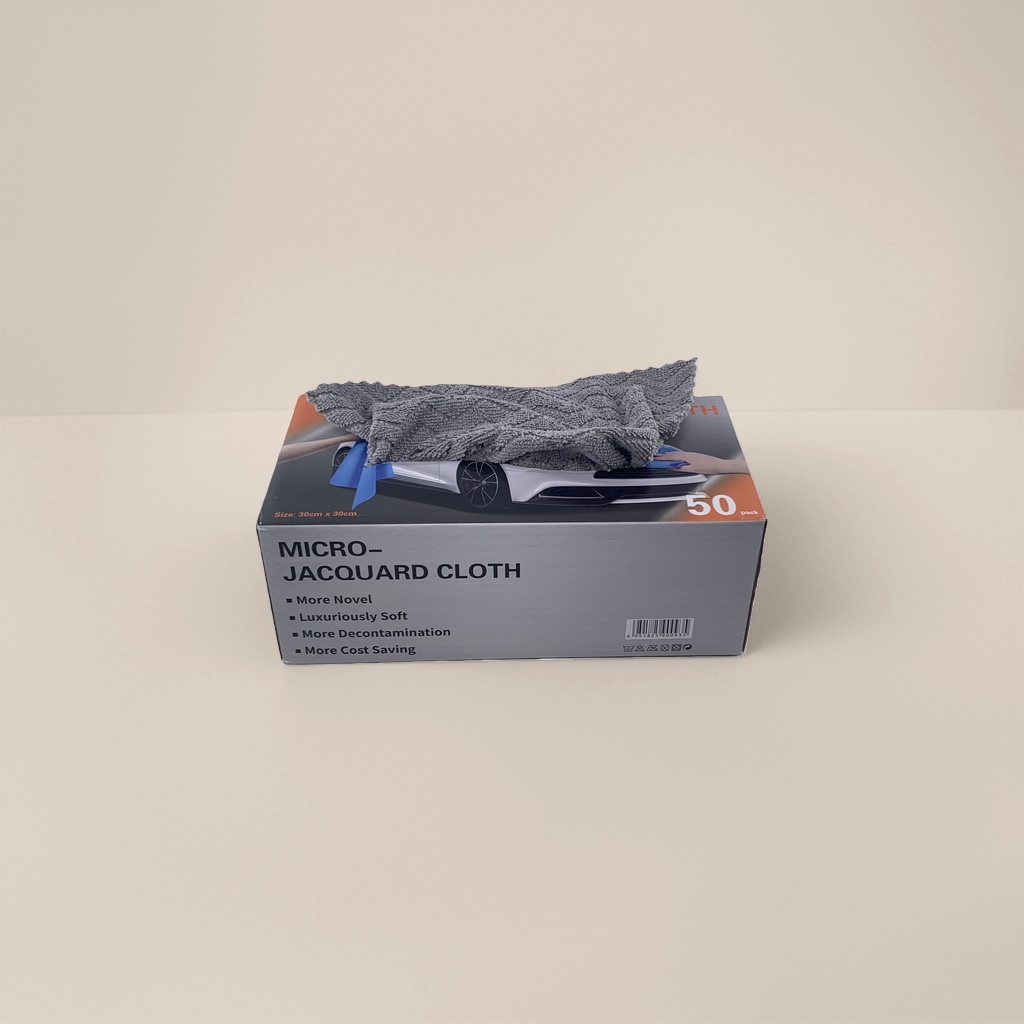 Grey microfiber cleaning cloth tape packaging box Application Scenario